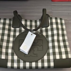 Tory Burch Green Checkered Women's Bag